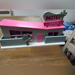 Pink and Green Barbie Motel Toy Decor